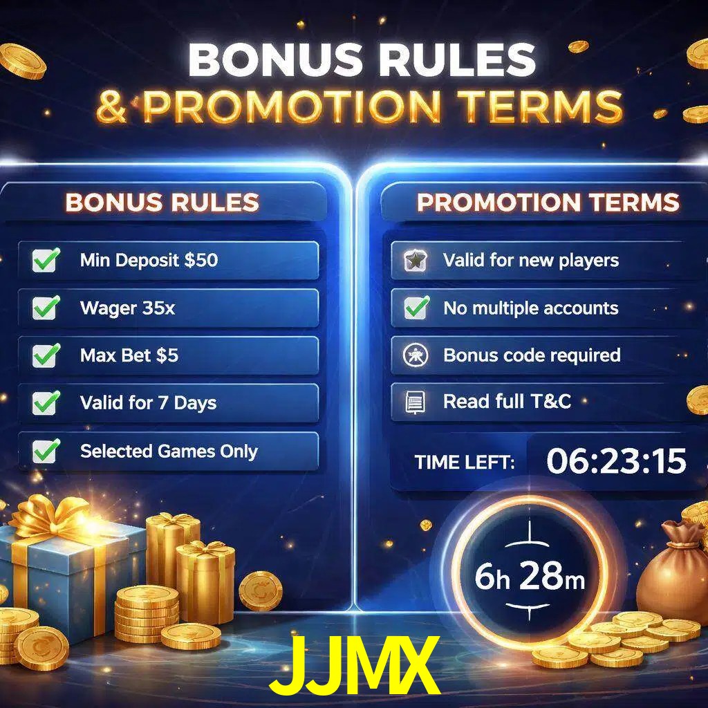 Reglas de promoción JJMX y condiciones de bonos explicadas visualmente