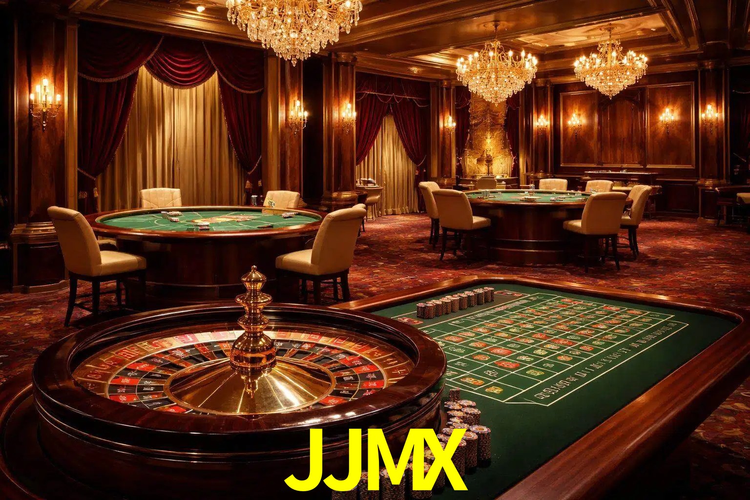 Una escena premium de mesa de casino en vivo con cartas, elementos de ruleta y un ambiente pulido de estudio de transmisión.